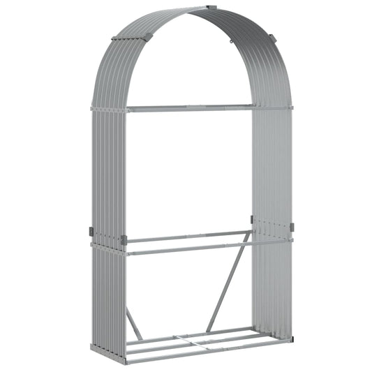 vidaXL Ξυλοθήκη Αν. Γκρι 120 x 45 x 210 εκ. από Γαλβανισμένο Ατσάλι