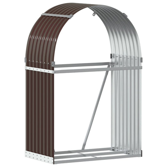 vidaXL Ξυλοθήκη Καφέ 80x45x120 εκ. από Γαλβανισμένο Ατσάλι