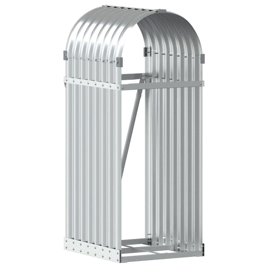 vidaXL Ξυλοθήκη Ασημί 40x45x100 εκ. από Γαλβανισμένο Ατσάλι