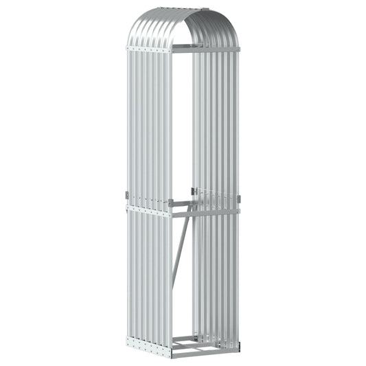 vidaXL Ξυλοθήκη Ασημί 40x45x170 εκ. από Γαλβανισμένο Ατσάλι