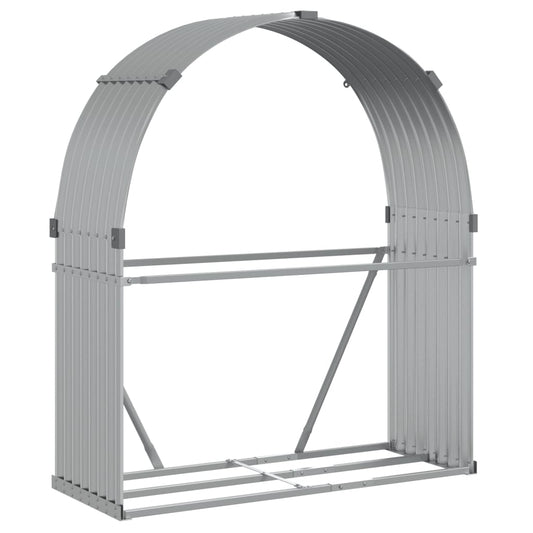 vidaXL Ξυλοθήκη Ασημί 120x45x140 εκ. από Γαλβανισμένο Ατσάλι
