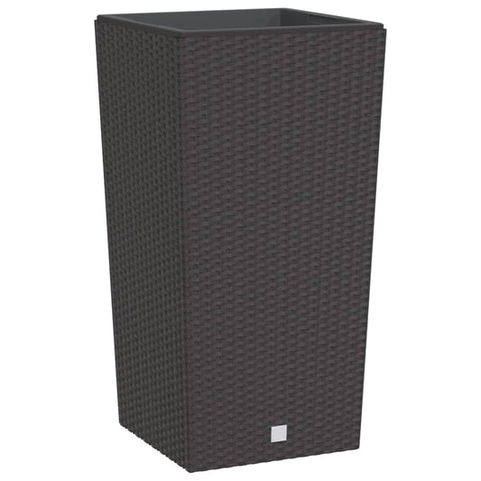 vidaXL Γλάστρα με Αφαιρούμενο Εσωτερικό Καφέ 21 / 49 Λίτρων Ρατάν PP