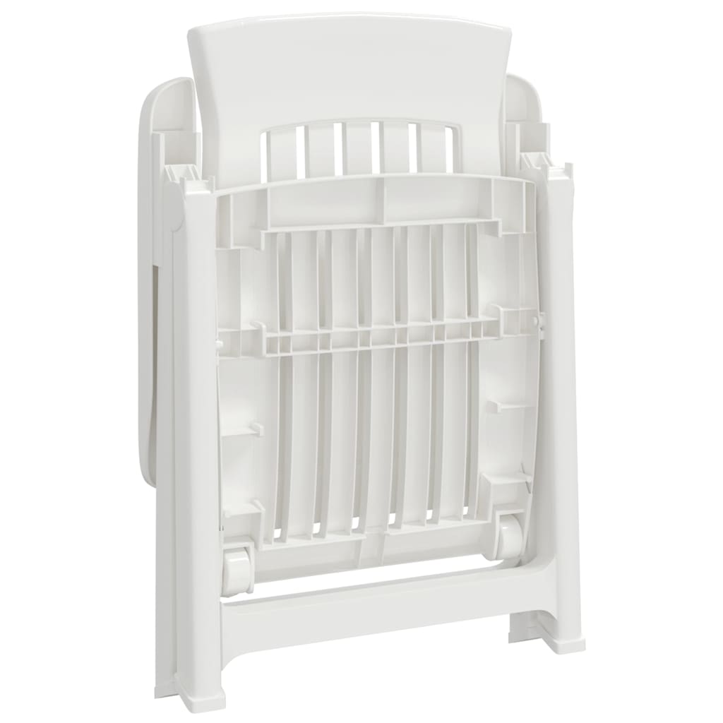 vidaXL Ανακλινόμενες Καρέκλες Κήπου 2 τεμ. Λευκές από Πολυπροπυλένιο