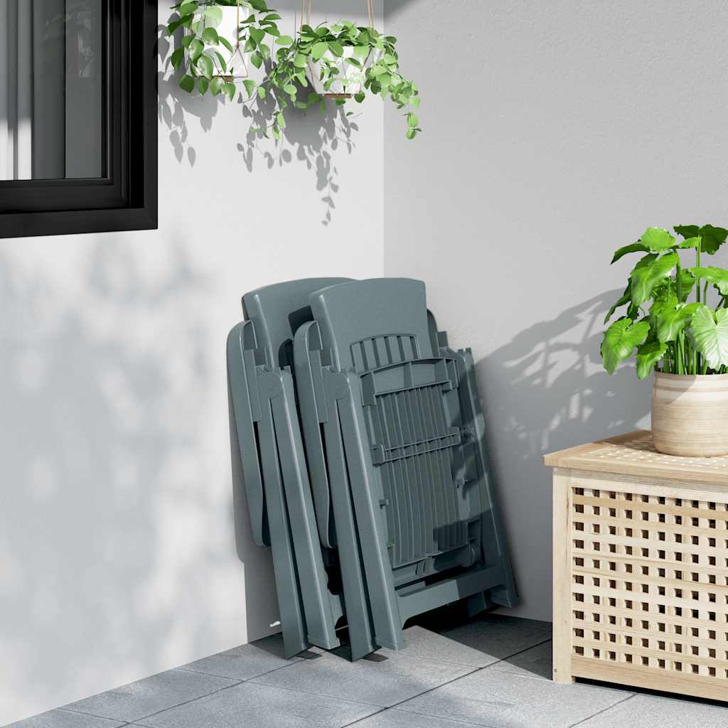 vidaXL Ανακλινόμενες Καρέκλες Κήπου 2 τεμ. Πράσινες από Πολυπροπυλένιο