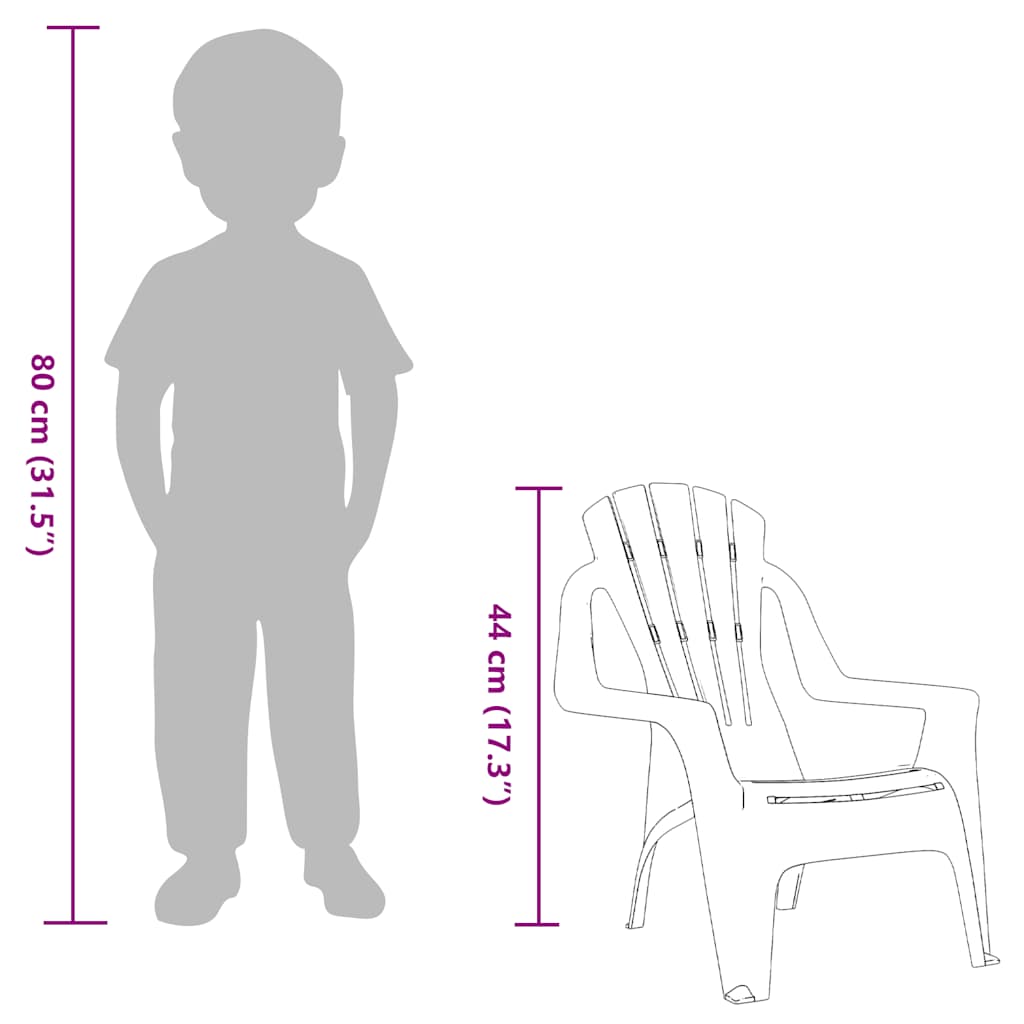 vidaXL Καρέκλες Κήπου Παιδικές 2 τεμ. Ξύλινη Όψη Μπλε 37x34x44 εκ. PP