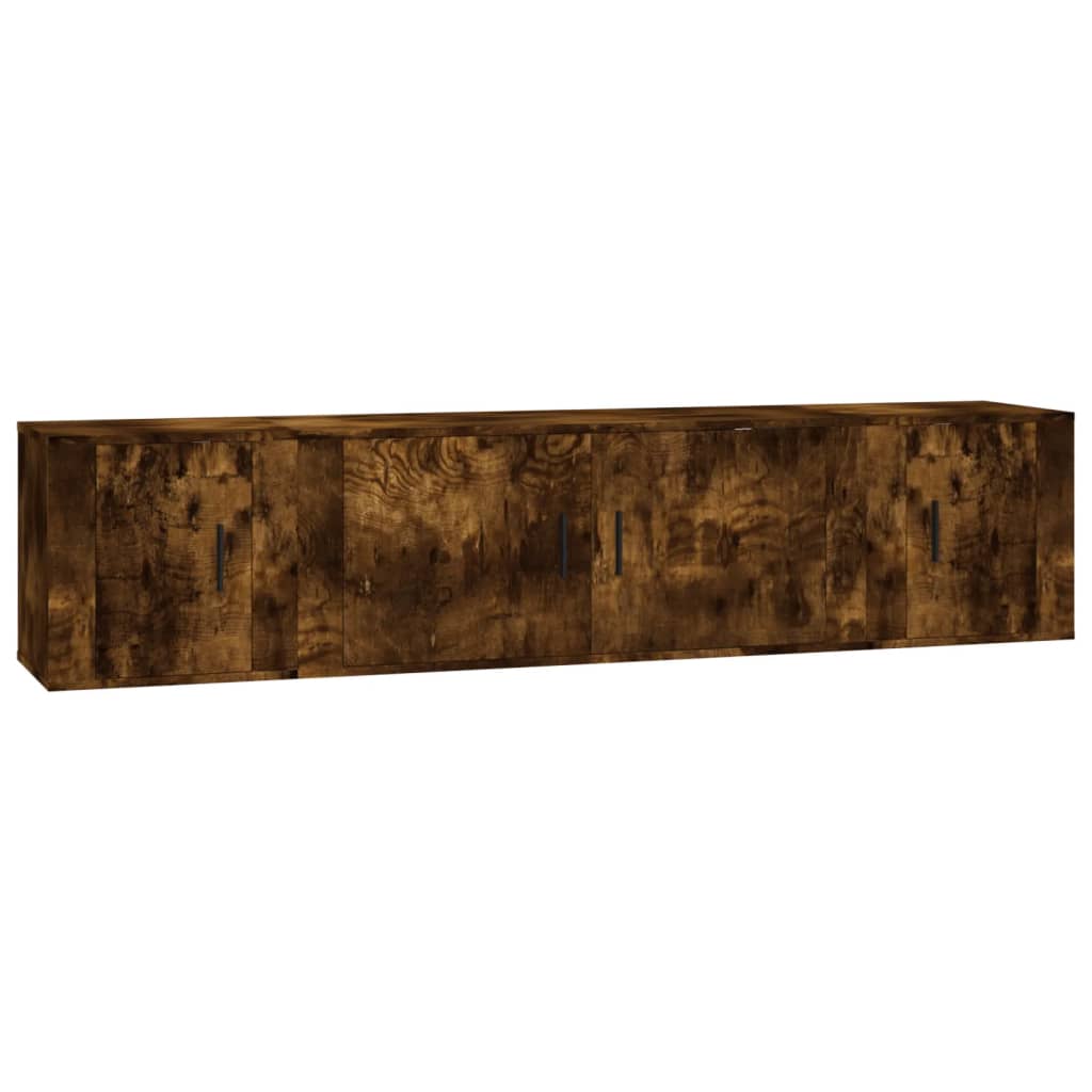 vidaXL Σετ Επίπλων Τηλεόρασης 3 Τεμαχίων Καπνιστή δρυς Επεξ. Ξύλο