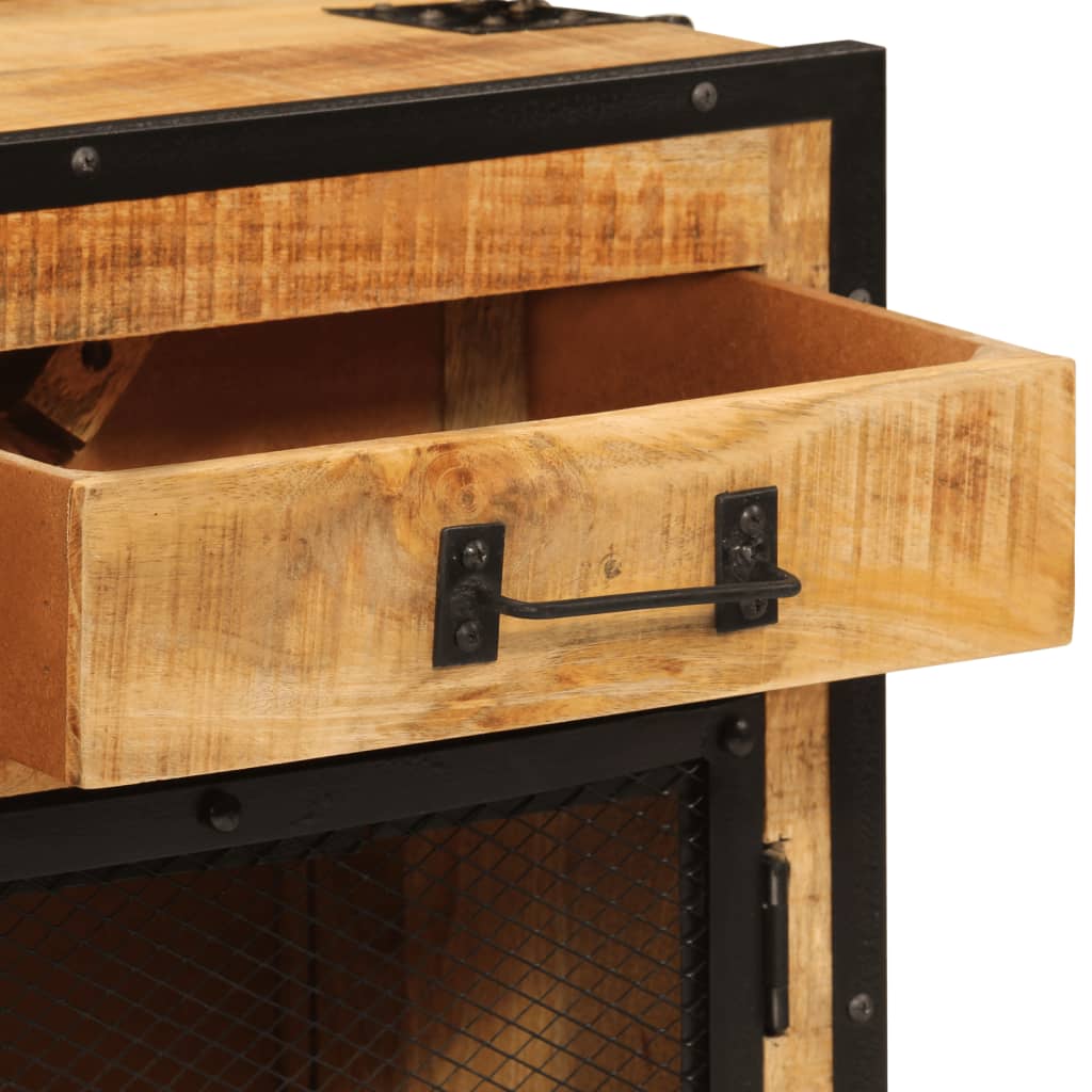 vidaXL Μπουφές 80x31x66 εκ. Μασίφ Ακατέργαστο Ξύλο Μάνγκο και Μέταλλο