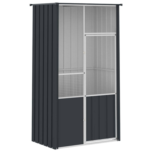 vidaXL Κλουβί Πουλιών Ανθρακί 115x78x200 εκ. από Γαλβανισμένο Χάλυβα