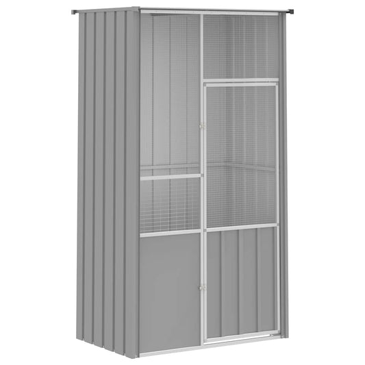 vidaXL Κλουβί Πουλιών Γκρι 115x78x200 εκ. από Γαλβανισμένο Χάλυβα