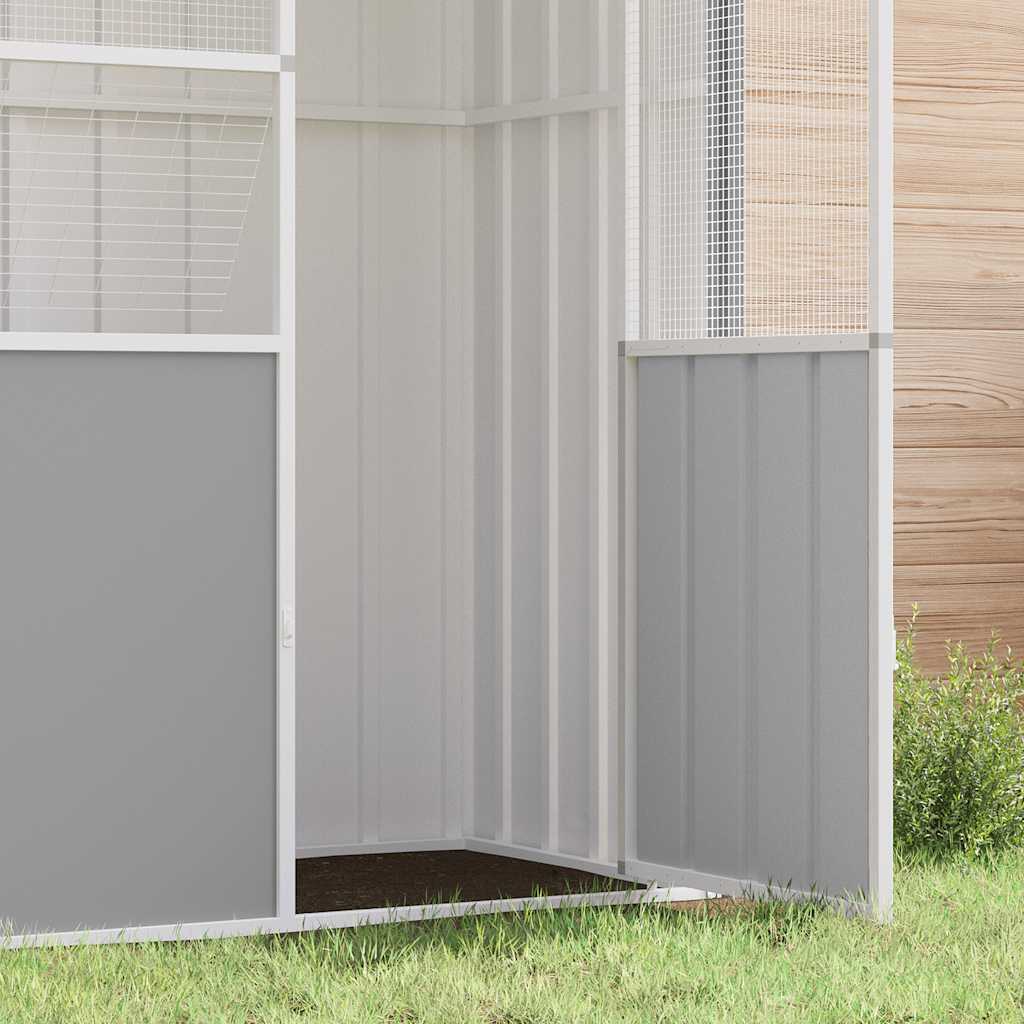 vidaXL Κλουβί Πουλιών Γκρι 215 x 78 x 200 εκ. από Γαλβανισμένο Χάλυβα
