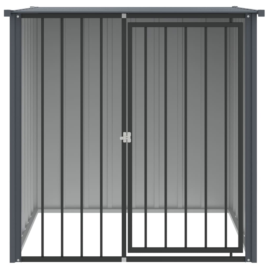 vidaXL Σπιτάκι Σκύλου με Οροφή Μαύρο 110x103x109 εκ. Γαλβαν. Χάλυβας