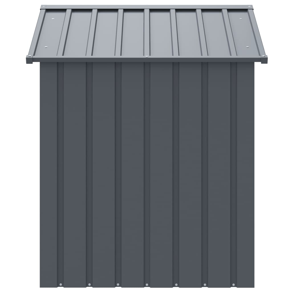 vidaXL Σπιτάκι Σκύλου με Οροφή Ανθρακί 117x103x123 εκ. Γαλβαν. Χάλυβας