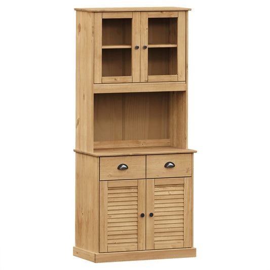 vidaXL Βιτρίνα VIGO 78 x 40 x 175 εκ. από Μασίφ Ξύλο Πεύκου