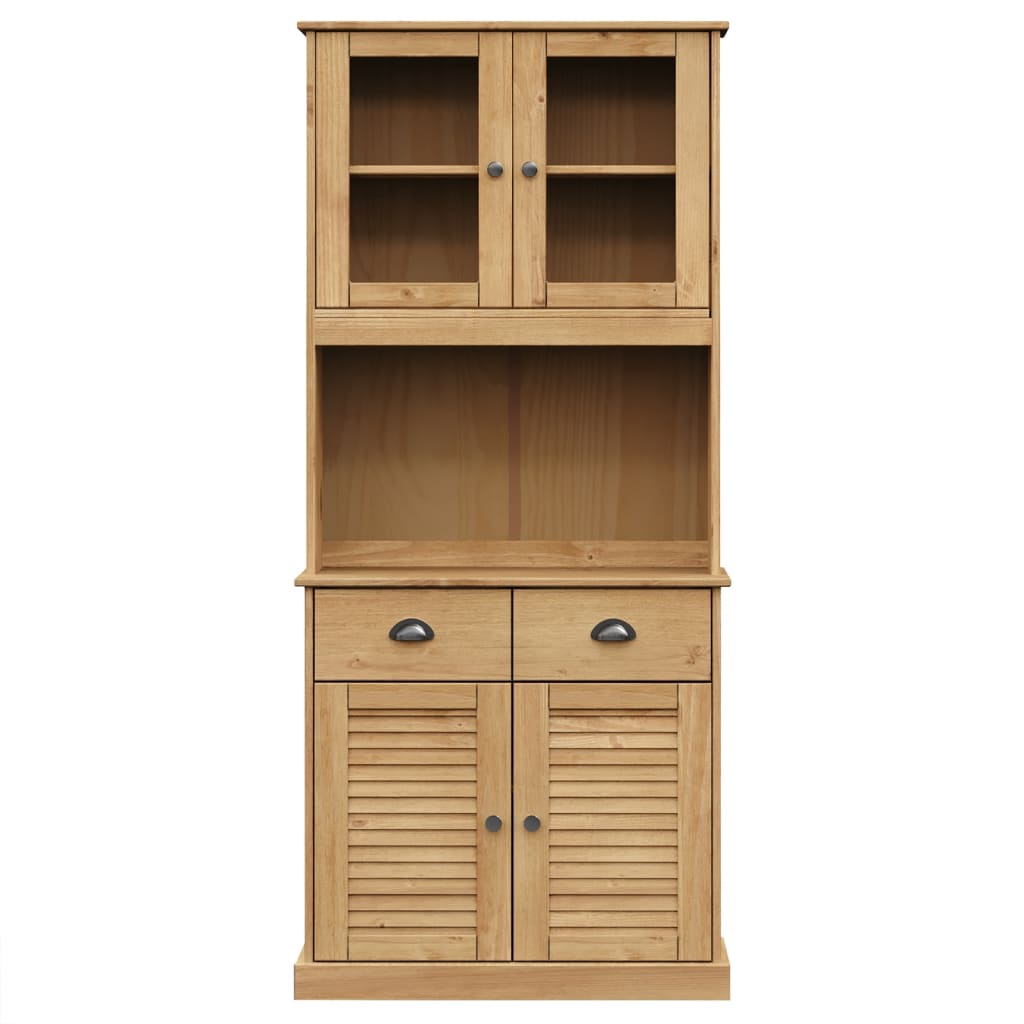 vidaXL Βιτρίνα VIGO 78 x 40 x 175 εκ. από Μασίφ Ξύλο Πεύκου