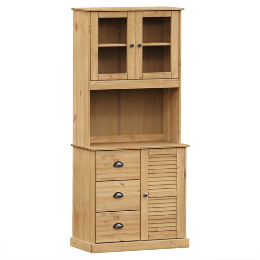 vidaXL Βιτρίνα VIGO 78 x 40 x 175 εκ. από Μασίφ Ξύλο Πεύκου