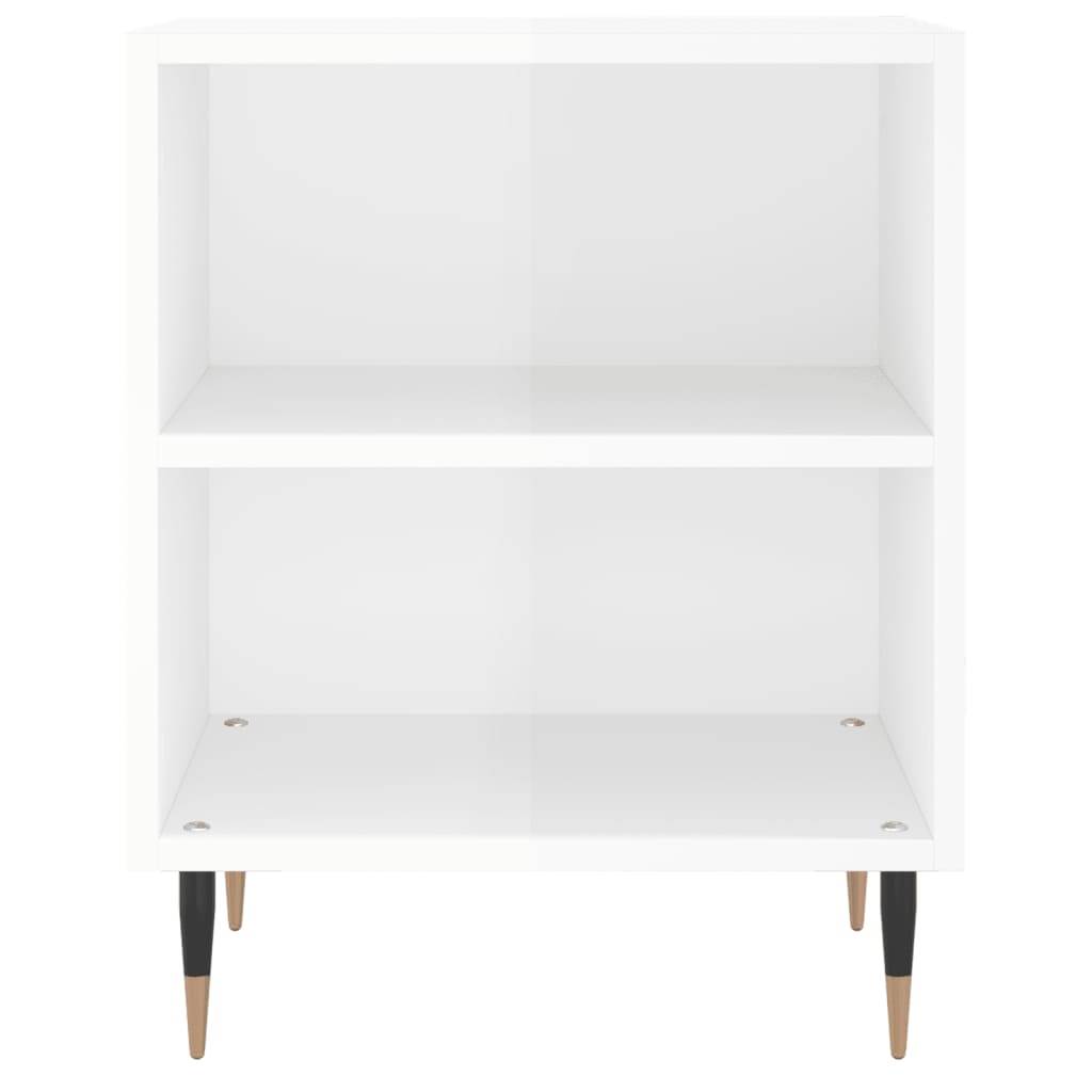 vidaXL Κομοδίνα 2 τεμ. Γυαλ. Λευκά 40x30x50 εκ. από Επεξεργασμένο Ξύλο