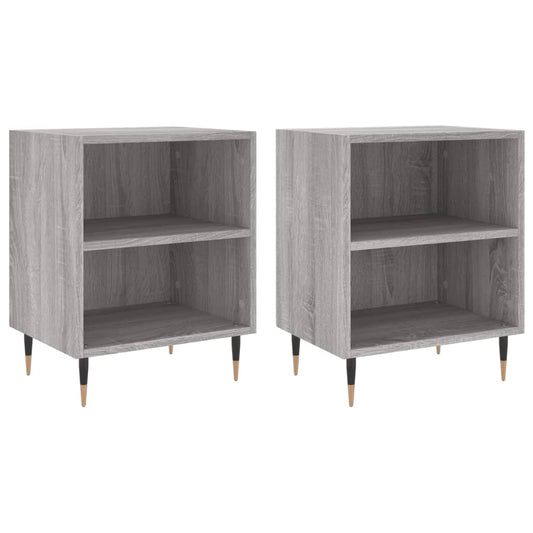 vidaXL Κομοδίνα 2 τεμ. Sonoma Γκρι 40x30x50 εκ. από Επεξεργασμένο Ξύλο