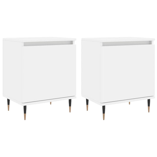 vidaXL Κομοδίνα 2 τεμ. Λευκά 40 x 30 x 50 εκ. από Επεξεργασμένο Ξύλο