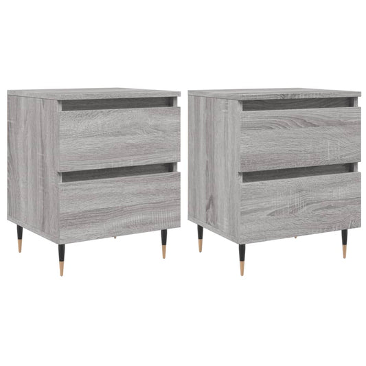 vidaXL Κομοδίνα 2 τεμ. Γκρι Sonoma 40x35x50 εκ. από Επεξεργασμένο Ξύλο