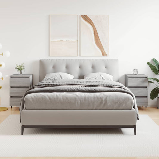 vidaXL Κομοδίνα 2 τεμ. Γκρι Sonoma 40x35x69 εκ. από Επεξεργασμένο Ξύλο