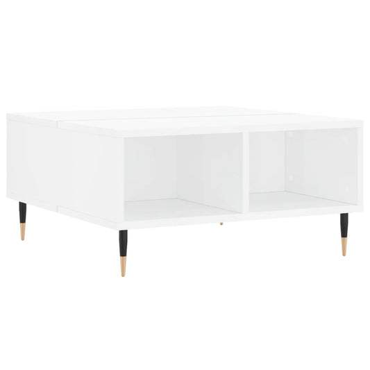 vidaXL Τραπεζάκι Σαλονιού Γυαλ. Λευκό 60x60x30 εκ. Επεξεργασμένο Ξύλο
