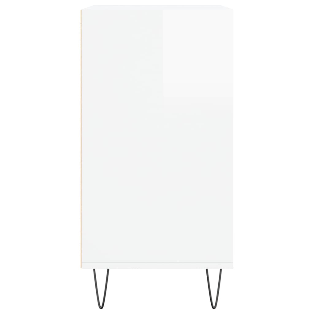 vidaXL Ραφιέρα Γυαλιστερή Λευκή 57 x 35 x 70 εκ. από Επεξεργ. Ξύλο