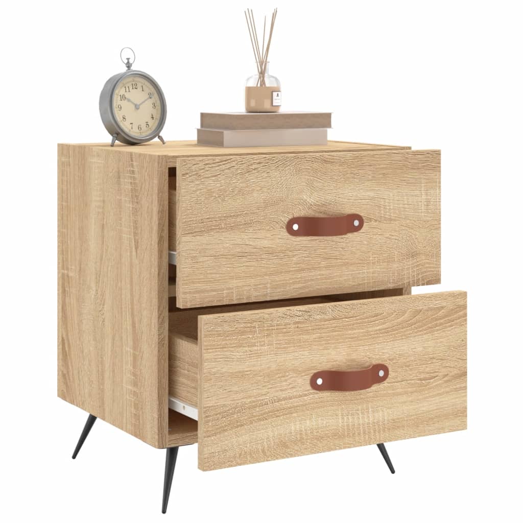 vidaXL Κομοδίνα 2 τεμ. Sonoma Δρυς 40 x 35 x 47,5 εκ. Επεξεργ. Ξύλο