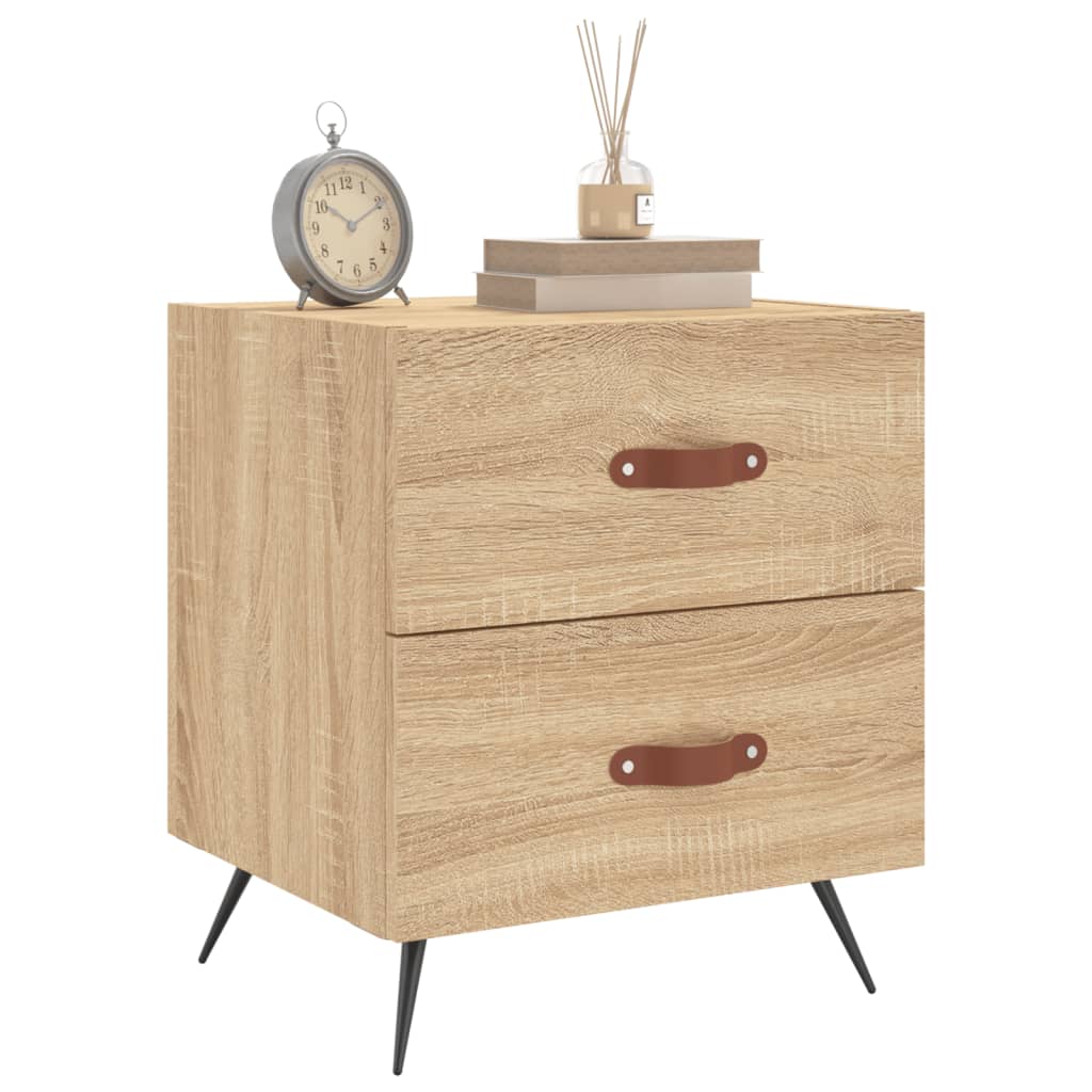 vidaXL Κομοδίνα 2 τεμ. Sonoma Δρυς 40 x 35 x 47,5 εκ. Επεξεργ. Ξύλο