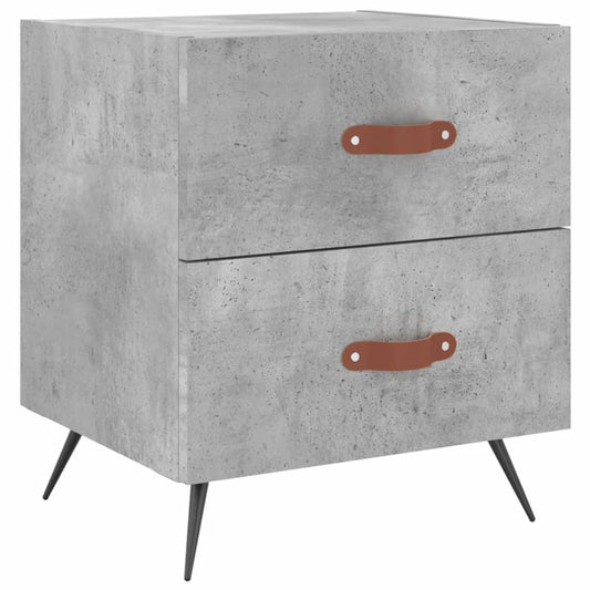 vidaXL Κομοδίνο Γκρι Σκυροδ. 40 x 35 x 47,5 εκ. από Επεξεργασμένο Ξύλο