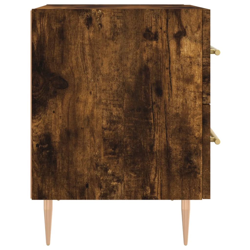 vidaXL Κομοδίνα 2 τεμ. Καπνιστή Δρυς 40 x 35 x 47,5 εκ. Επεξεργ. Ξύλο