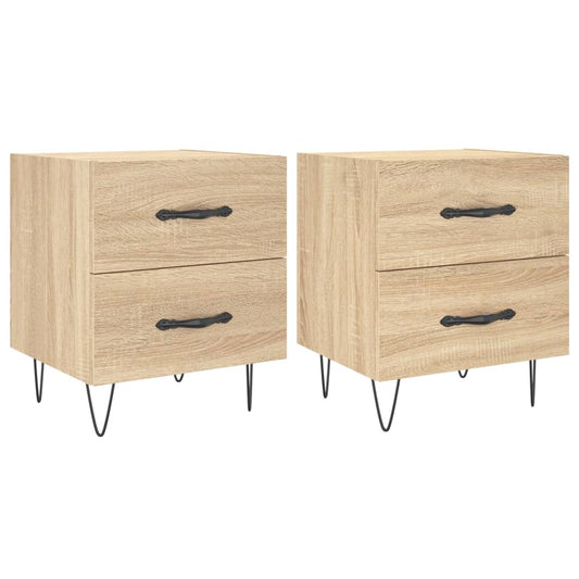 vidaXL Κομοδίνα 2 τεμ. Sonoma Δρυς 40 x 35 x 47,5 εκ. Επεξεργ. Ξύλο
