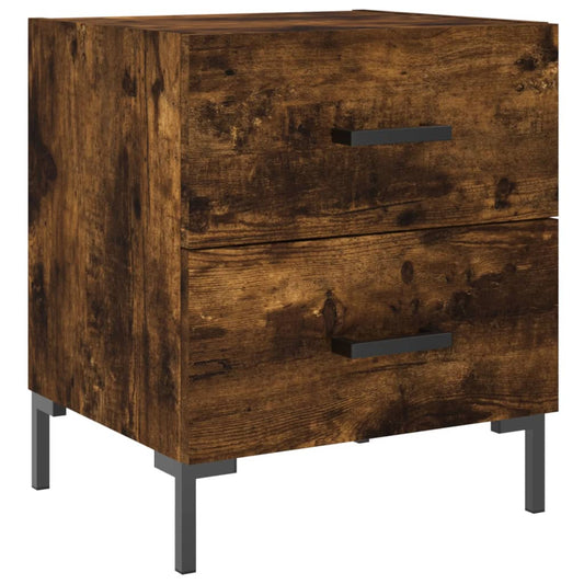 vidaXL Κομοδίνο Καπνιστή Δρυς 40 x 35 x 47,5 εκ. από Επεξεργ. Ξύλο