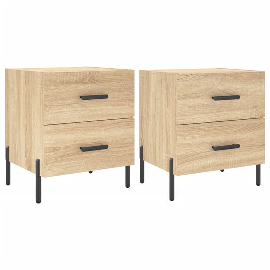 vidaXL Κομοδίνα 2 τεμ. Sonoma Δρυς 40 x 35 x 47,5 εκ. Επεξεργ. Ξύλο