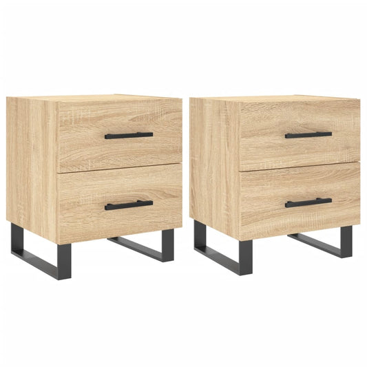 vidaXL Κομοδίνα 2 τεμ. Sonoma Δρυς 40 x 35 x 47,5 εκ. Επεξεργ. Ξύλο