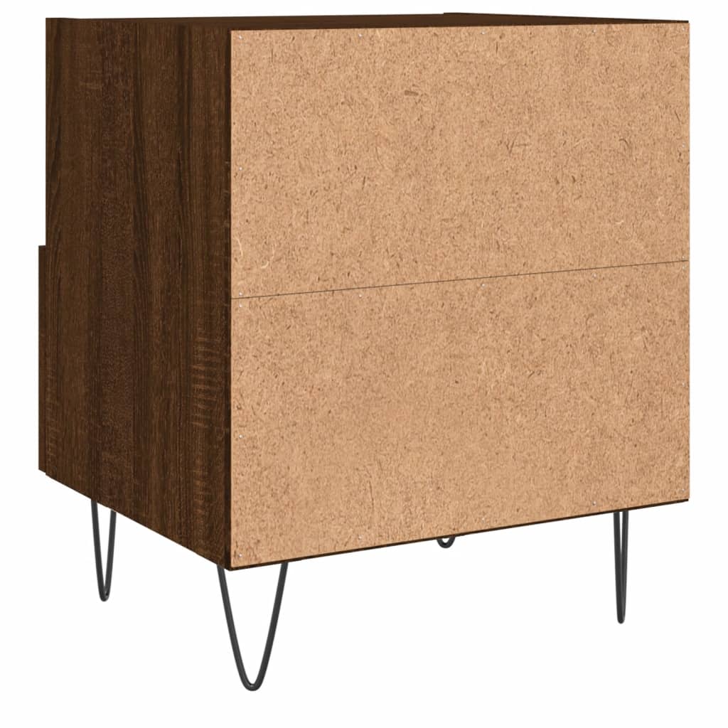 vidaXL Κομοδίνα 2 τεμ. Καφέ Δρυς 40 x 35 x 47,5 εκ. από Επεξεργ. Ξύλο