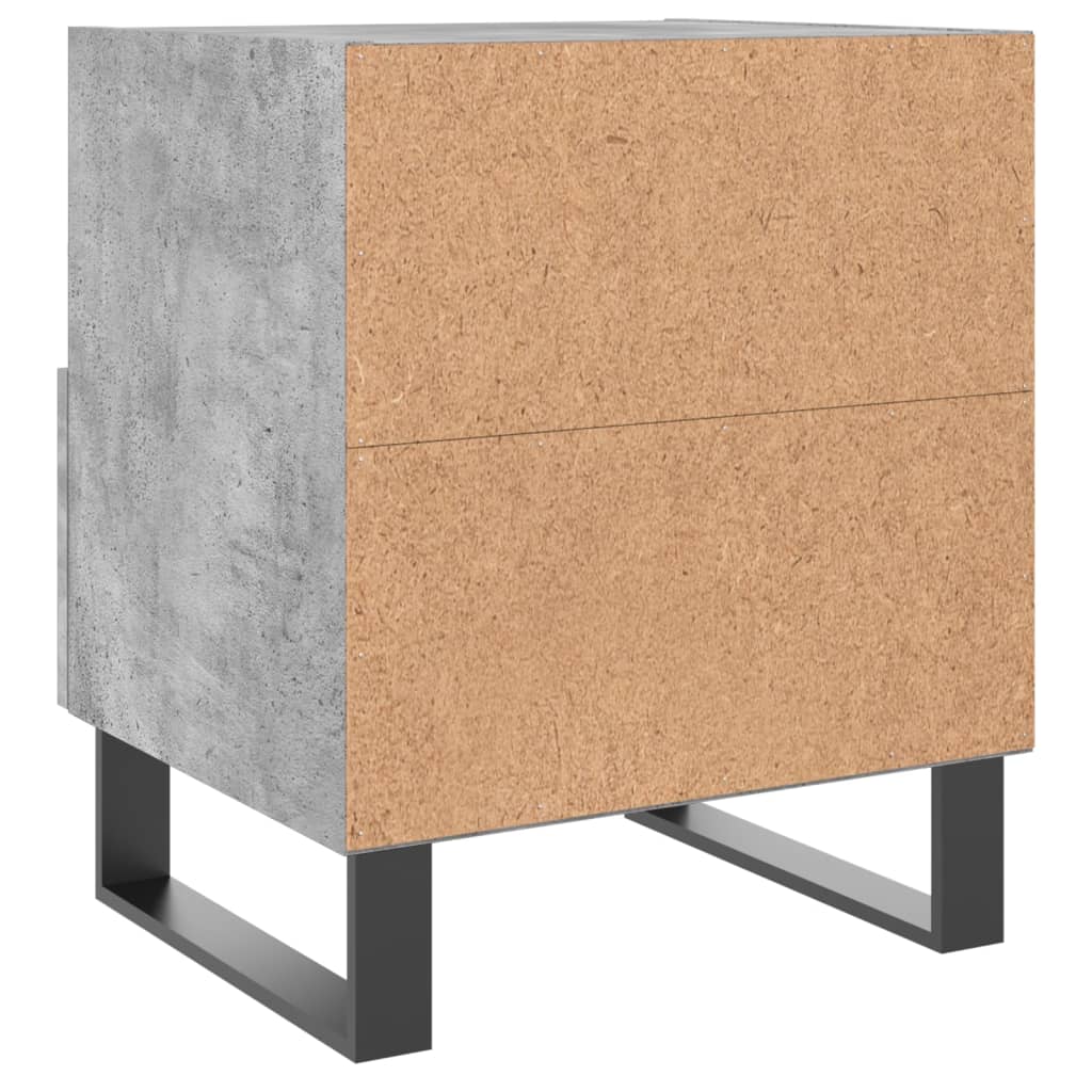 vidaXL Κομοδίνα 2 τεμ. Γκρι Σκυροδεμ. 40 x 35 x 47,5 εκ. Επεξεργ. Ξύλο