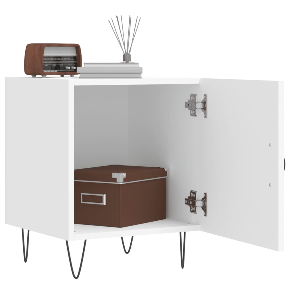 vidaXL Κομοδίνα 2 τεμ. Λευκά 40 x 40 x 50 εκ. από Επεξεργασμένο Ξύλο