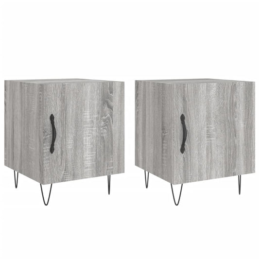 vidaXL Κομοδίνα 2 τεμ. Γκρι Sonoma 40 x 40 x 50 εκ. από Επεξεργ. Ξύλο