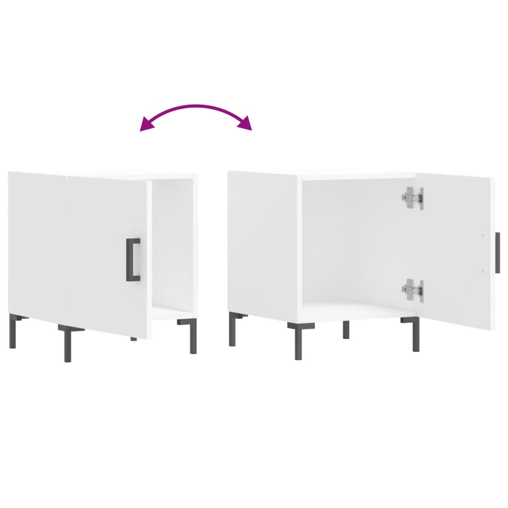 vidaXL Κομοδίνο Λευκό 40 x 40 x 50 εκ. από Επεξεργασμένο Ξύλο