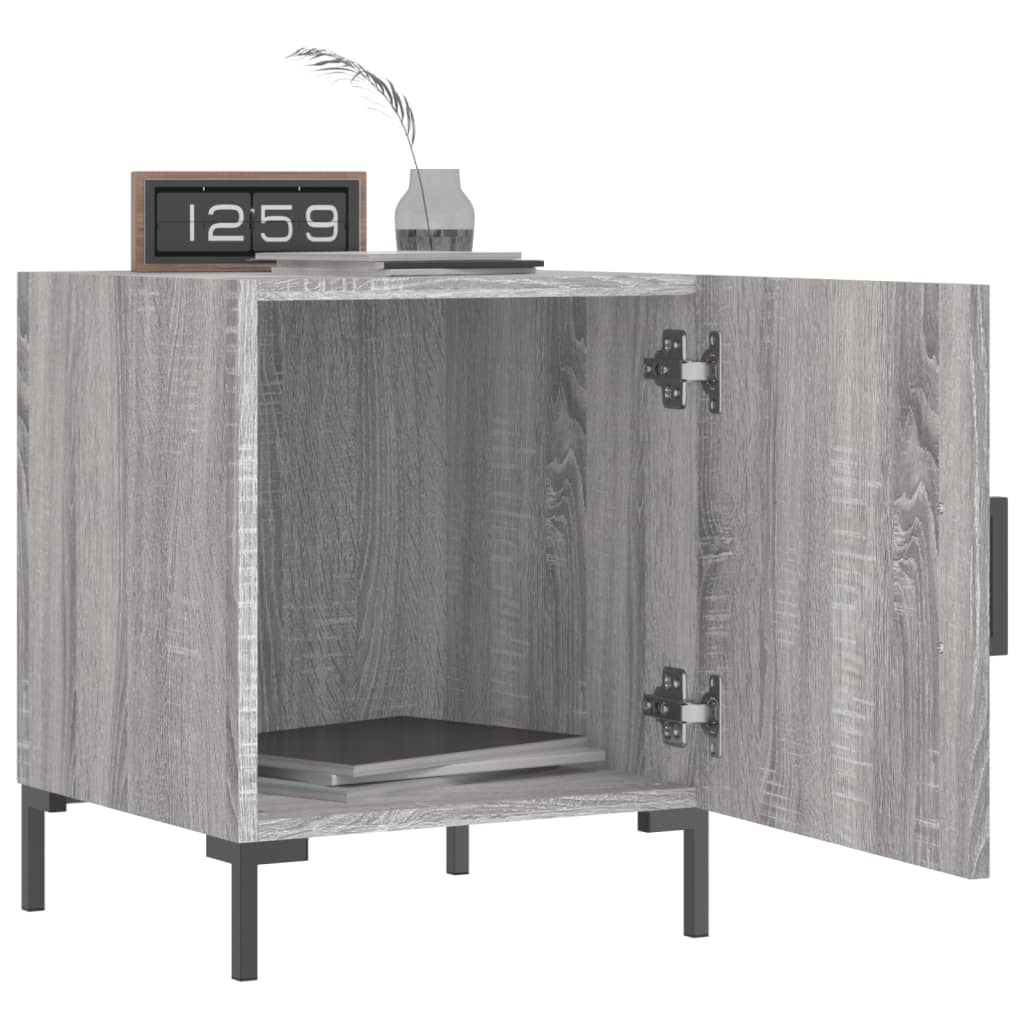 vidaXL Κομοδίνα 2 τεμ. Γκρι Sonoma 40 x 40 x 50 εκ. από Επεξεργ. Ξύλο