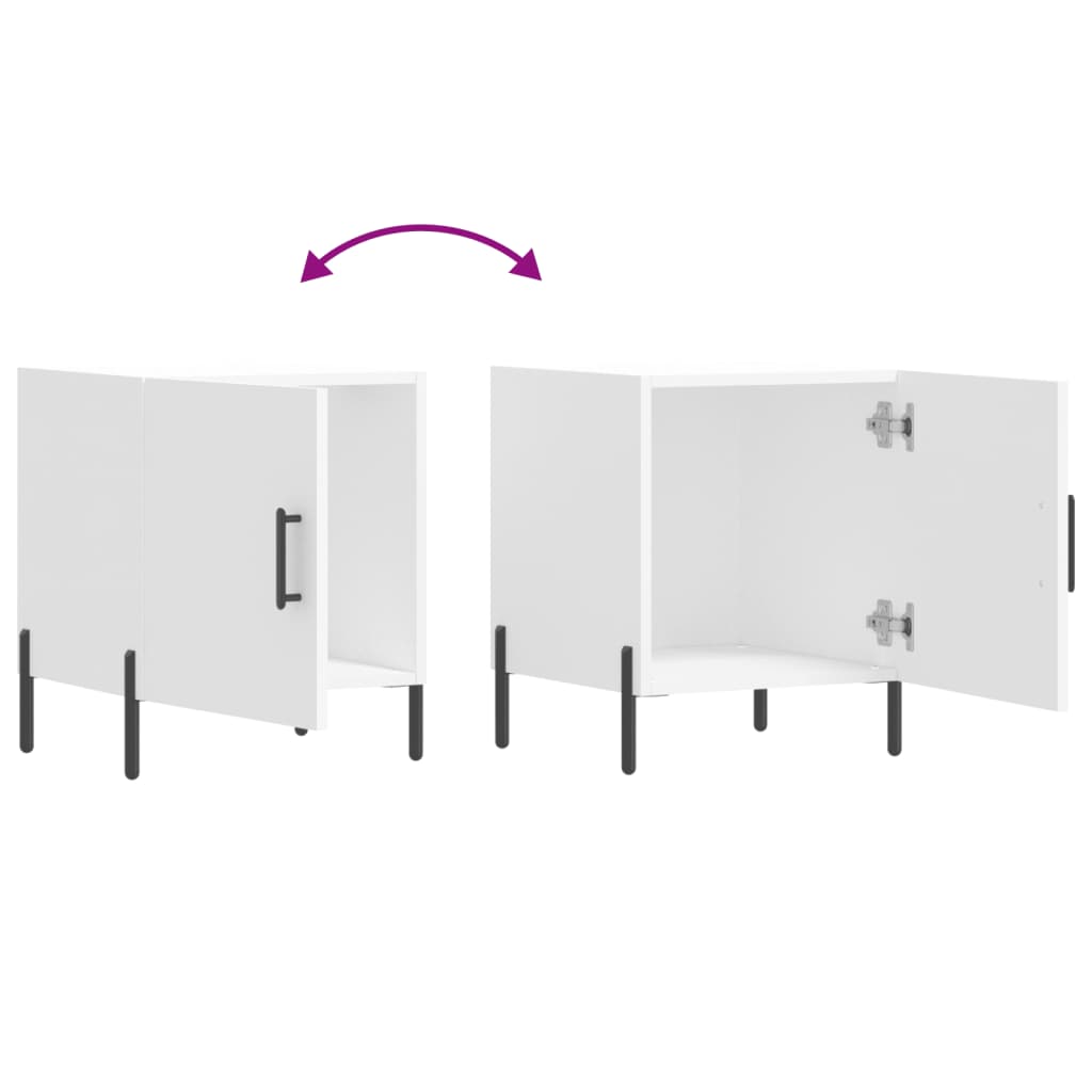 vidaXL Κομοδίνα 2 τεμ. Λευκά 40 x 40 x 50 εκ. από Επεξεργασμένο Ξύλο