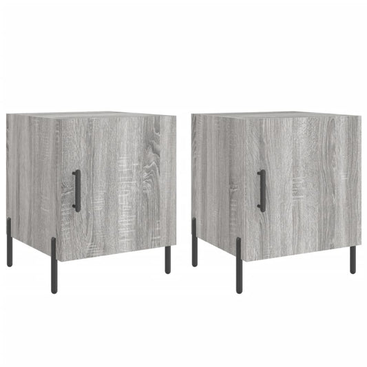 vidaXL Κομοδίνα 2 τεμ. Γκρι Sonoma 40 x 40 x 50 εκ. από Επεξεργ. Ξύλο