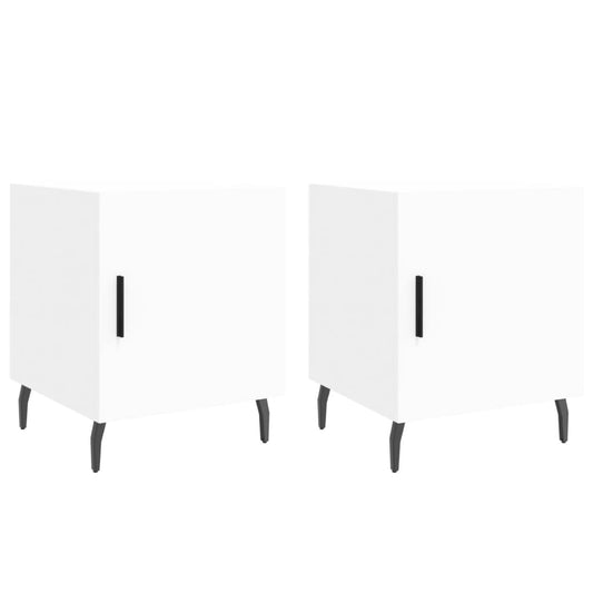 vidaXL Κομοδίνα 2 τεμ. Λευκά 40 x 40 x 50 εκ. από Επεξεργασμένο Ξύλο