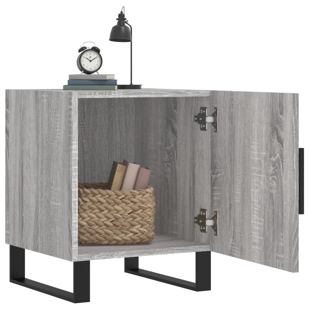 vidaXL Κομοδίνα 2 τεμ. Γκρι Sonoma 40x40x50 εκ. από Επεξεργασμένο Ξύλο