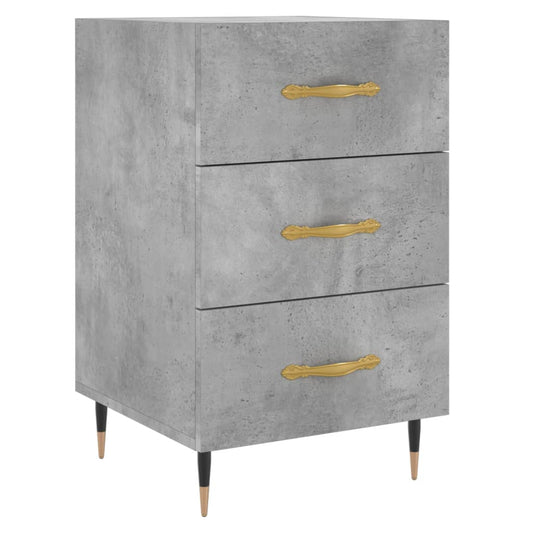vidaXL Κομοδίνο Γκρι Σκυροδέματος 40x40x66 εκ. από Επεξεργασμένο Ξύλο