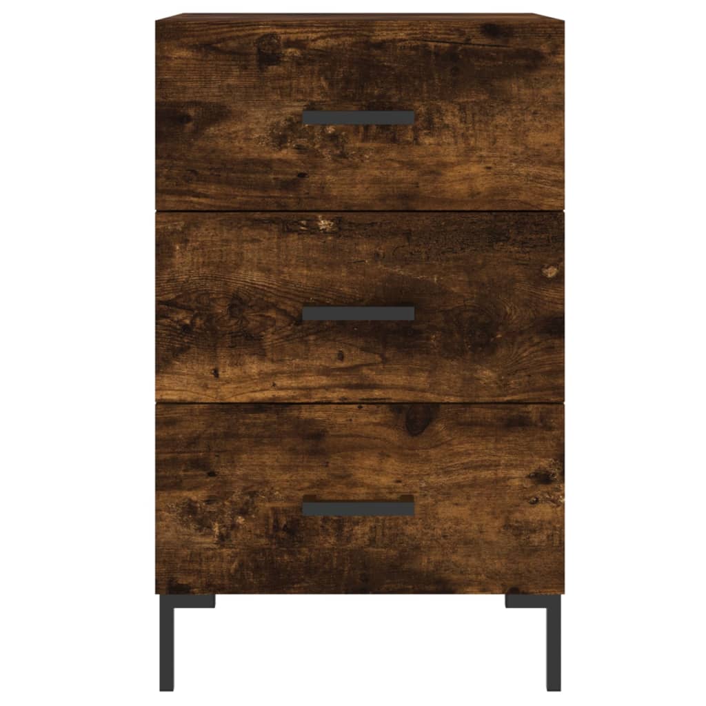 vidaXL Κομοδίνο Καπνιστή Δρυς 40 x 40 x 66 εκ. από Επεξεργασμένο Ξύλο