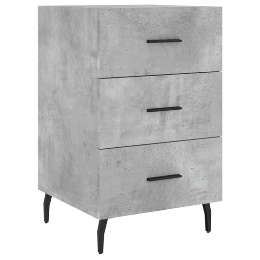 vidaXL Κομοδίνο Γκρι Σκυροδέματος 40x40x66 εκ. από Επεξεργασμένο Ξύλο