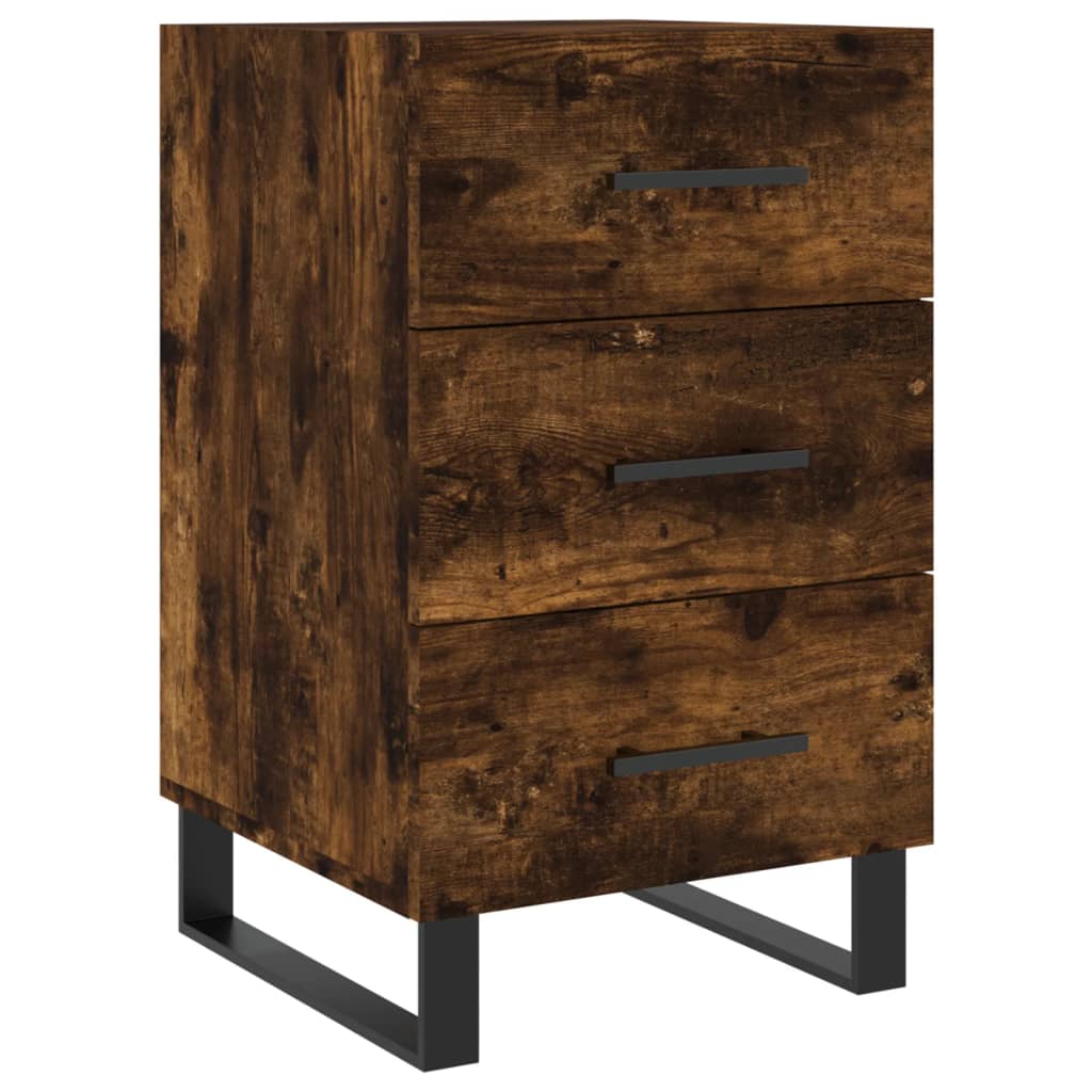 vidaXL Κομοδίνο Καπνιστή Δρυς 40 x 40 x 66 εκ. από Επεξεργασμένο Ξύλο