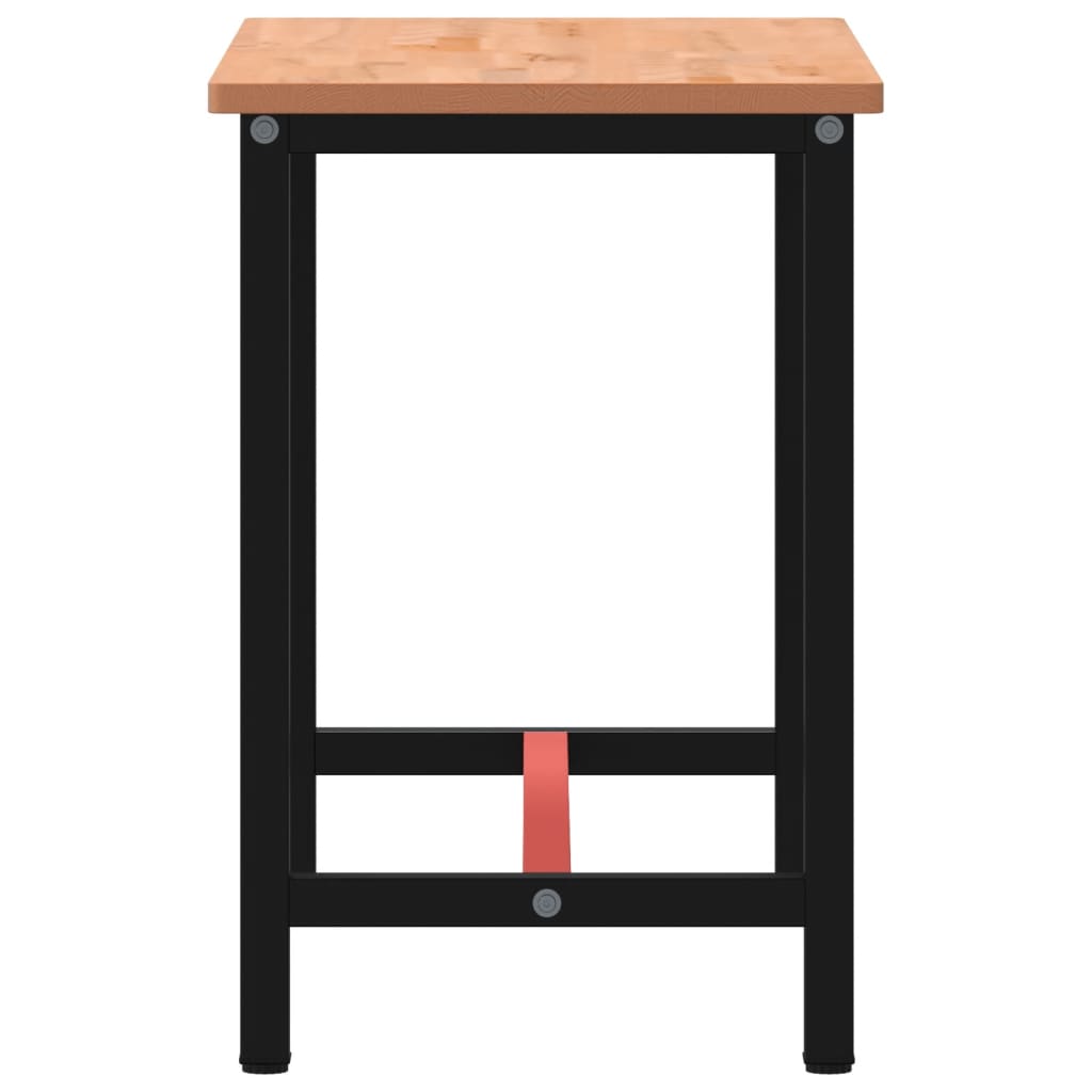 vidaXL Πάγκος Εργασίας 115x55x81,5εκ. από Μασίφ Ξύλο Οξιάς και Μέταλλο