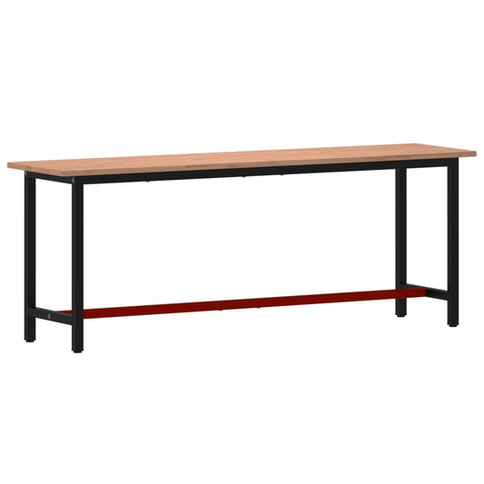 vidaXL Πάγκος Εργασίας 220x55x81,5εκ. από Μασίφ Ξύλο Οξιάς και Μέταλλο